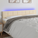 LED-voodipeats, kreemjas, 200x5x78/88 cm, kangas