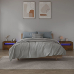 &Ouml;&ouml;kapid LED-tuledega 2 tk, suitsutatud tamm, 60x35x40 cm
