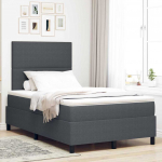 LED Voodi peaga Tumehall ja Valge 120 x 190 cm