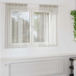 Voile kardin kardinatega 2 tk cream 140 x 140 cm pol&uuml;ester
