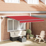 Sisset&otilde;mmatav varikatus punane 350 x 250 cm kangas