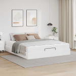 Voodiraam madratsiga madratsiga 2 tk Valge PVC