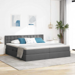 Voodi hoiukohaga ja madratsiga Tumehall 200 x 200 cm Tehispuit