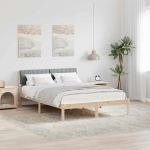 Voodiraam peatsiga Pruun ja helehall 135 x 190 cm M&auml;nnipuit