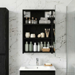 Vannitoa peeglikapp Must tamm 40 x 10,5 x 60,5 cm Tehispuit