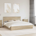 Laos voodi peaga sahtliga Sonoma tamm 180 x 200 cm Tehispuit