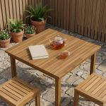Lauda peal 80 x 80 x 3,5 cm Kandiline Tugev teakpuit Naturaalne