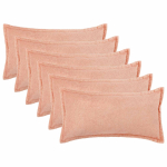 Diivanipadi 6 tk HOUTEN roosa 40 x 80 cm boucl&eacute;