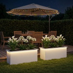 LED-valgustusega lillekast 2 tk Valge 40 x 100 x 40 cm Teras