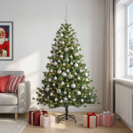Kunstkuusk koos j&otilde;ulukuuliga 180 cm 300 LED-i Soe valge