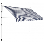 K&auml;sitsi kokkupandav varikatus, sinise-valgetriibuline, 250 cm