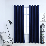 Pimendavad kardinad r&otilde;ngastega 2 tk, samet, sinine 140 x 225 cm