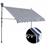 K&auml;sitsi sisset&otilde;mmatav varikatus, LED, 300 cm sinine ja valge