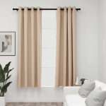 Linase v&auml;limusega pimendavad kardinad 2 tk beež 140 x 175 cm