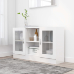 Vitriinkapp k&otilde;rgl&auml;ikega valge 120x30,5x70 cm tehispuit