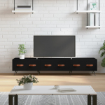 Telerikapp, must, 150 x 36 x 30 cm, tehispuit