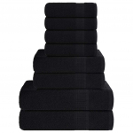 8-osaline r&auml;tikute komplekt, must, 360 gsm 100% puuvill
