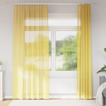 Voile kardinad varrastaskutega 2 tk, kollased