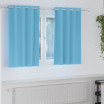 Kardinad r&otilde;ngastega 2 tk hele sinine 140 x 140 cm pol&uuml;ester