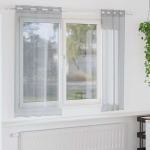 Voile kardin kardinatega 2 tk tumehall 175 x 140 cm pol&uuml;ester