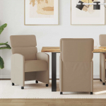 Ratastega S&ouml;&ouml;gi-toolid 2 tk Cappuccino 58 x 65 x 98 cm