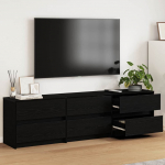 TV &Uuml;ksused 2 tk Must tamm 180 x 34 x 50 cm Tehispuit
