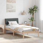 Voodiraam peatsiga pruun ja tumehall 75 x 190 cm M&auml;nnipuit