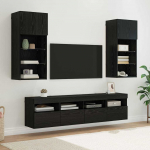 TV seinakapid koos LED-iga 5 tk Must tamm 40,5 x 30 x 90 cm