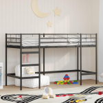 Laste Lofti Voodiraam Must 90 x 190 cm Teras