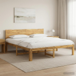 Kaheinimesevoodi raam koos peatsiga ROSTOCK Valge 200 x 200 cm