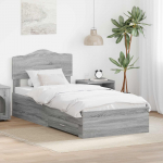 Voodiraam peatsiga sahtliga Hall Sonoma 90 x 190 cm Tehispuit