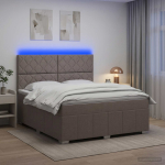 LED kastivoodiga madrats Pruunikashall 160 x 200 cm kangas