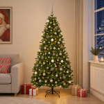 Kunstkuusk, keskroheline, j&otilde;ulukuulidega 210 cm 300 LED-i