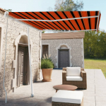 K&auml;sitsi sisset&otilde;mmatav varikatus 300x250 cm oranž/pruun