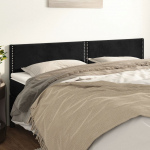 Voodipeatsid, must, 180x5x78/88 cm, samet