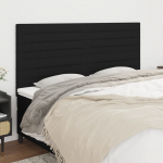 Voodipeatsid 4 tk, must, 80x5x78/88 cm, kangas