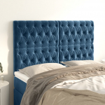 Voodipeatsid 4 tk, tumesinine, 72x7x78/88 cm, samet