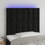 LED-voodipeats, must, 80x5x118/128 cm, samet