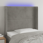 LED-voodipeats, helehall, 103x16x118/128 cm, samet