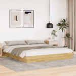 Voodiraam ilma madratsita 180x200 cm t&auml;ispuidust tamm