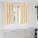 Kardinad r&otilde;ngastega 2 tk cream 140 x 140 cm Pol&uuml;ester