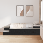 Ladustamisvoodiraam must tamm 80x200 cm