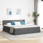 Voodi hoiukohaga ja madratsiga Tumehall 200 x 200 cm Tehispuit