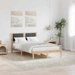 Voodiraam Pehme Peatoega peaga Tumehall 120 x 200 cm Tahke m&auml;nd