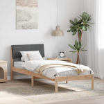 Voodiraam peatsiga pruun ja tumehall 80 x 200 cm M&auml;nnipuit
