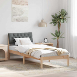 Voodiraam peatsiga pruun ja tumehall 80 x 200 cm M&auml;nnipuit