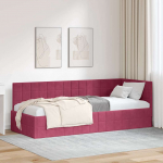 Nurga voodiraam peatsiga Veinpunane 80 cm x 200 cm Samet