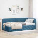 Nurga voodiraam Sinine 90 x 200 cm Samet