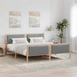 Voodiraam peatsiga Pruun ja helehall 180 x 200 cm M&auml;nnipuit