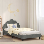 Laste voodiraam peatoega peaga Tumehall 90 x 190 cm Samet